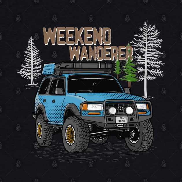 Toyota Land Cruiser Weekend Wanderer - Pacific Ocean Blue Toyota Land Cruiser for Outdoor Enthusiasts by 4x4 Sketch